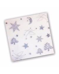 Napkins Tizzy AIRLAID Christmas Star Silver BOX of 1000pcs