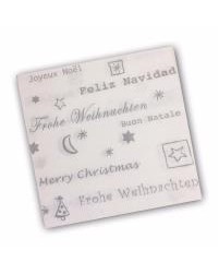 Napkins Tizzy AIRLAID Merry Christmas Silver BOX of 1000pcs