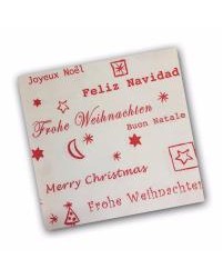 Napkins Tizzy AIRLAID Merry Christmas Champagne + Red BOX of 1000pcs
